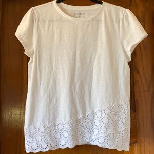 Brand new! White T-shirt with cute cutouts!